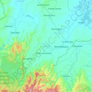 San Jorge topographic map, elevation, terrain