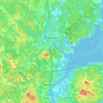 Newmarket topographic map, elevation, terrain