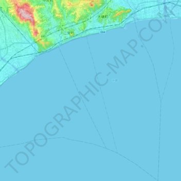 中郡 topographic map, elevation, terrain