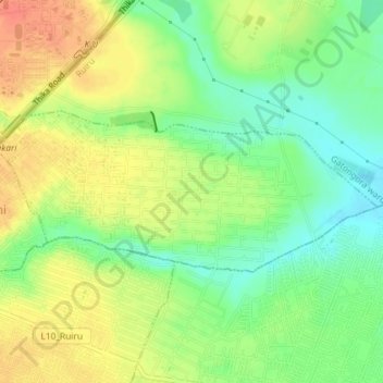 Kahawa Sukari ward topographic map, elevation, terrain
