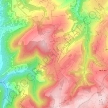 Pellingen topographic map, elevation, terrain