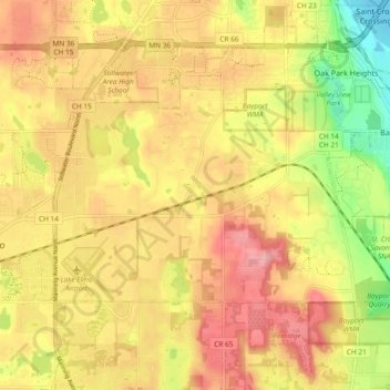 Baytown Township topographic map, elevation, terrain