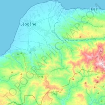 Commune Léogâne topographic map, elevation, terrain