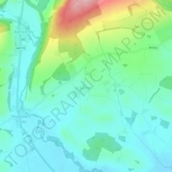 Lucton topographic map, elevation, terrain