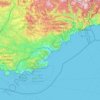 French Riviera topographic map, elevation, terrain