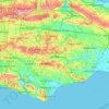 High Weald National Landscape topographic map, elevation, terrain