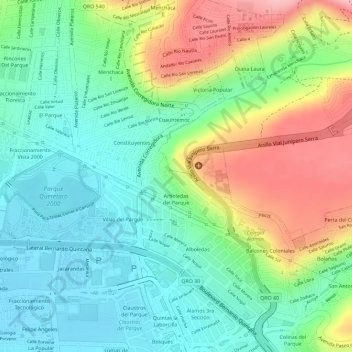 Arboledas del Parque topographic map, elevation, terrain