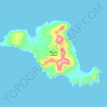 Chugul Island topographic map, elevation, terrain