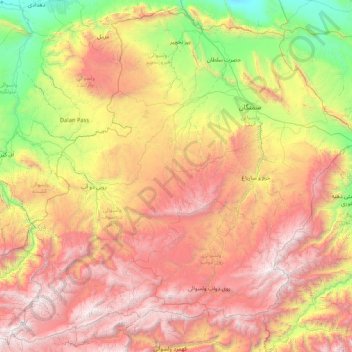 Samangan Province topographic map, elevation, terrain