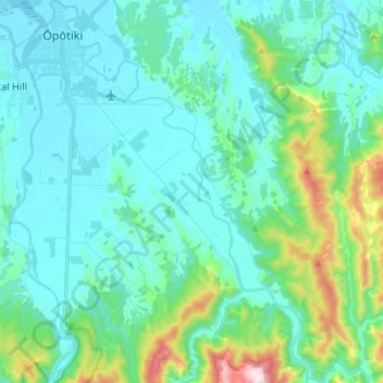 Otara River topographic map, elevation, terrain