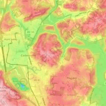 Cockeysville topographic map, elevation, terrain