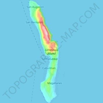 Limasawa Island topographic map, elevation, terrain