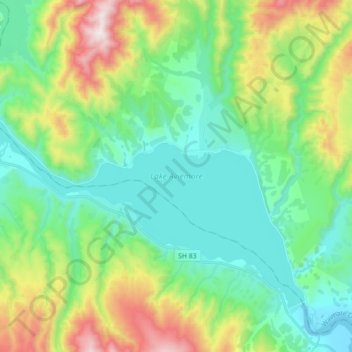 Lake Aviemore topographic map, elevation, terrain