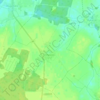 Osowiec topographic map, elevation, terrain