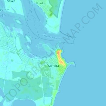 Yamba topographic map, elevation, terrain