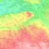 Jarocin County topographic map, elevation, terrain