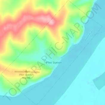 Pilot Station topographic map, elevation, terrain