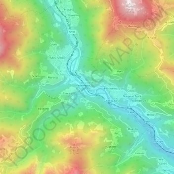 Pessinetto topographic map, elevation, terrain