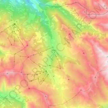 Vars topographic map, elevation, terrain