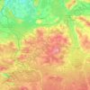Żary County topographic map, elevation, terrain