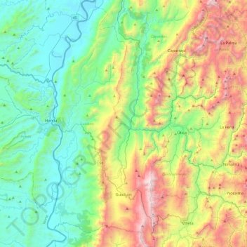 Guaduas topographic map, elevation, terrain