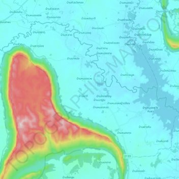 Nong Na Kham topographic map, elevation, terrain