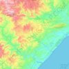 uMlalazi Local Municipality topographic map, elevation, terrain