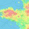 Bretagne topographic map, elevation, terrain