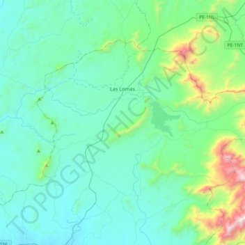 Las Lomas topographic map, elevation, terrain