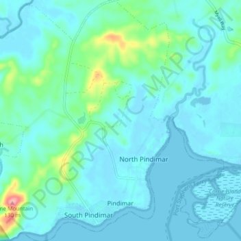 Pindimar topographic map, elevation, terrain