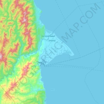 Infanta topographic map, elevation, terrain
