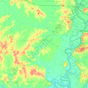 White County topographic map, elevation, terrain