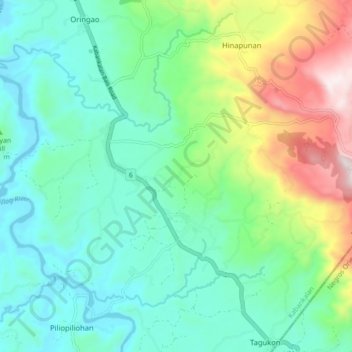 Camingawan topographic map, elevation, terrain