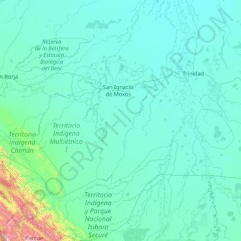Moxos topographic map, elevation, terrain