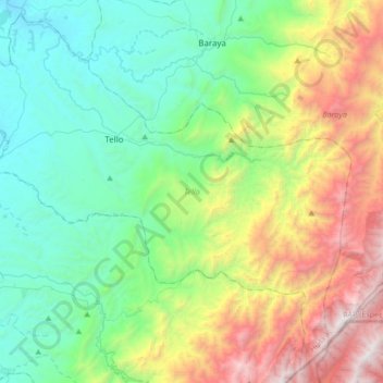 Tello topographic map, elevation, terrain