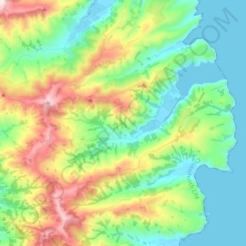 Le Bons Bay topographic map, elevation, terrain