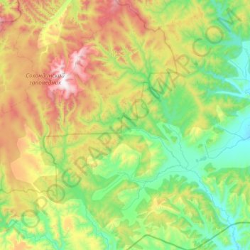 Алтанское сельское поселение topographic map, elevation, terrain