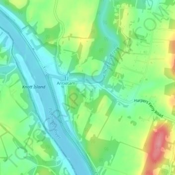 Antietam topographic map, elevation, terrain