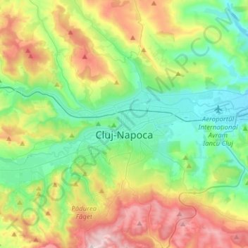 Klausenburg topographic map, elevation, terrain