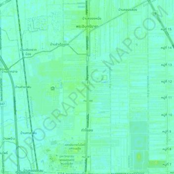 Tha Khlong Town Municipality topographic map, elevation, terrain