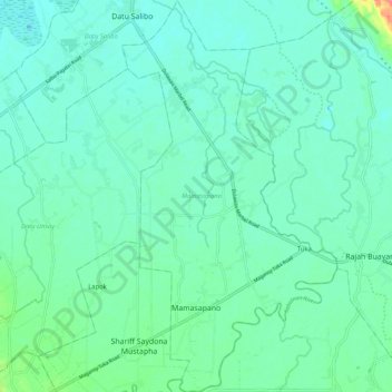 Mamasapano topographic map, elevation, terrain