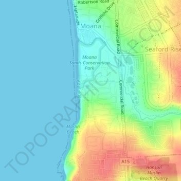 Moana topographic map, elevation, terrain