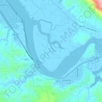 South Bend topographic map, elevation, terrain