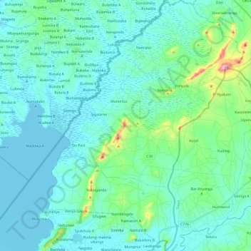 Samia topographic map, elevation, terrain