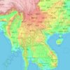 Mekong topographic map, elevation, terrain