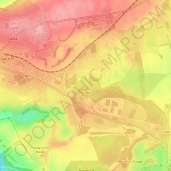 Lanark Loch topographic map, elevation, terrain
