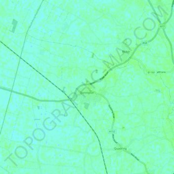 Donington CP topographic map, elevation, terrain