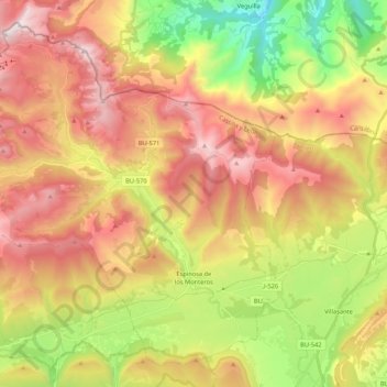 Espinosa de los Monteros topographic map, elevation, terrain