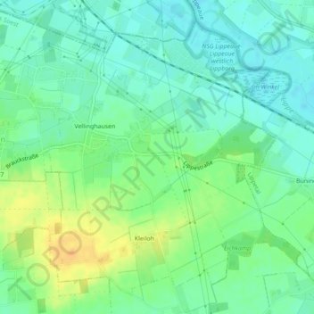 Vellinghausen topographic map, elevation, terrain