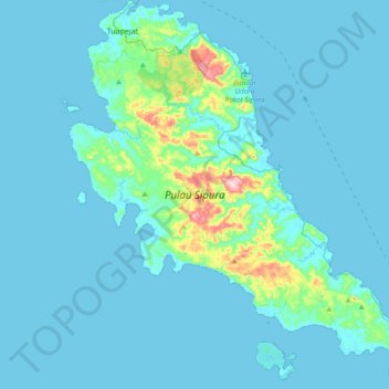 Sipora Island topographic map, elevation, terrain